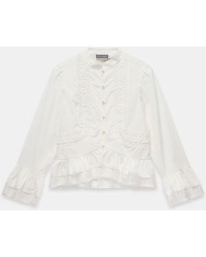 Mint Velvet Lace Ruffle Blouse - White