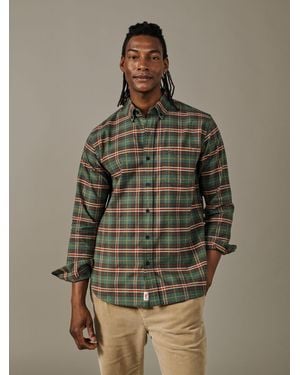 aubi Merton Gebürstetes Oxford-Button-Down-Hemd - Grün