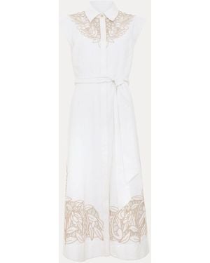 Phase Eight Melana Shirt 100% Cotton Dress - White
