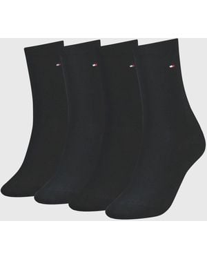 Tommy Hilfiger Stretch Cotton Socks 4 Pack - Black