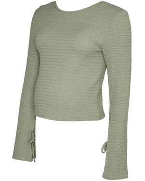 Mama.licious Maternity Long Sleeve Scoop Neck Top - Green