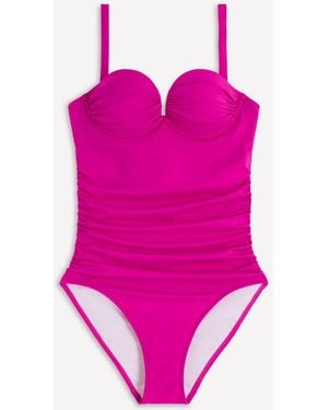 Boden Pleated Cup Swimsuit - Pink