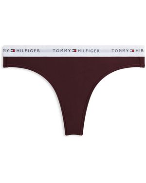Tommy Hilfiger Signature Logo Microfibre Thong - Purple