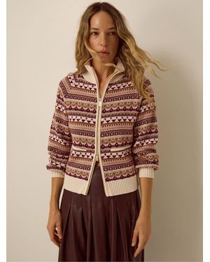 Monsoon Fie Fair Isle Cardigan - Brown