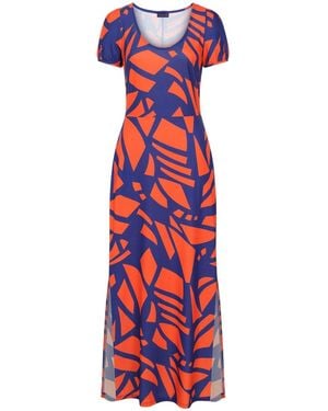 Hot Squash Split Hem Scoop Neck Maxi Dress - Red