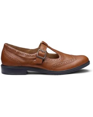 Hotter Wide Fit Lumen Buckle Full Shoes - Braun