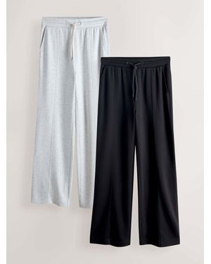 Next Jersey Wide Leg Sweatpants 2 Pack - Black