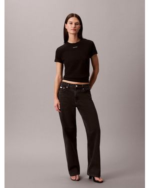 Calvin Klein Woven Label T-Shirt - Black