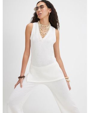 River Island Cut And Sew V-Neck Tunic - White