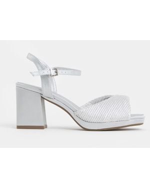 JD Williams Wide Fit Pleated Two Part Heels - White