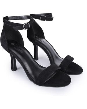 OFF THE HOOK Ashleigh Suede Leather High-Heel Ankle-Strap Sandals - Black
