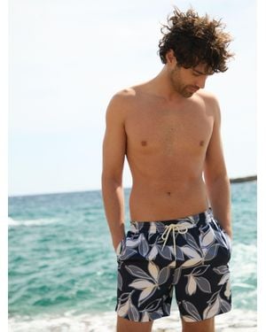 Threadbare Tropical Print Quick Dry Swim Shorts - Blau
