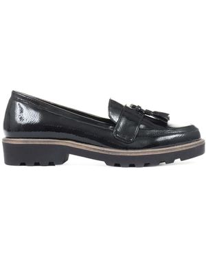 Pavers Damen Lackloafereu 38 (Uk 5) - Schwarz