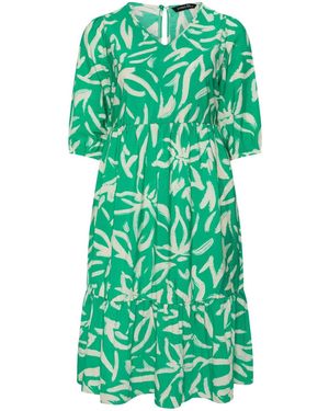 Evans Midaxi Balloon Sleeve Dress - Green