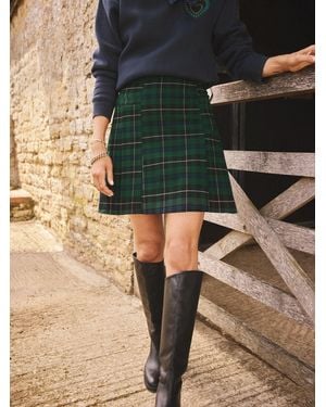 Love & Roses X Binky Check Pocket Detail Kilt Mini Skirt - Green