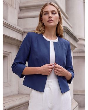 Roman Tailored Jacquard Jacket - Blue
