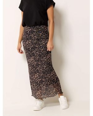M Com Mesh Maxi Skirt - Brown