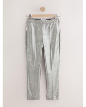 Next Matte Faux Leather Slim Pants - Metallic