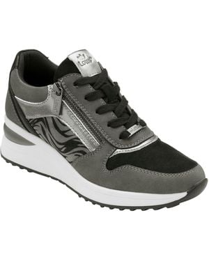 Lotus Wedge Sneakers - Black
