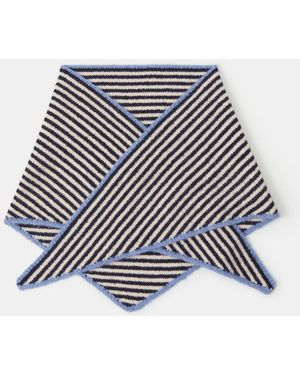 Accessorize Stripe Knitted Triangle Scarf - White