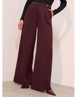 Friends Like These Adjustable Waist Premium Wide Leg Pants - Purple