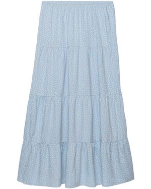 Superdry Woven Tiered Maxi Skirt - Blue