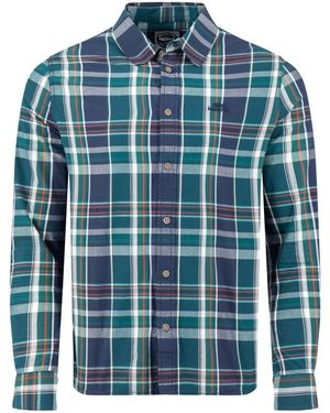 Weird Fish Lando Long Sleeve Check Shirt - Blue