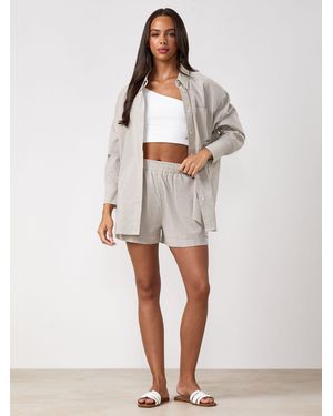 Gym King Signature Poplin Stripe Shirt - White