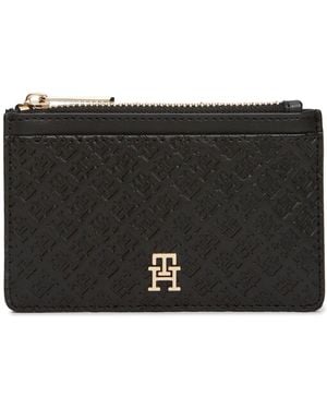 Tommy Hilfiger Icon Debossed Credit Card Holder - Black