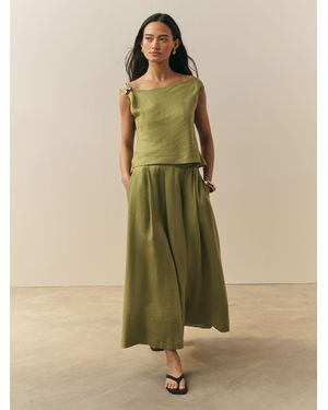 Nothing Ordinary Premium Pleat Midi Skirt - Green