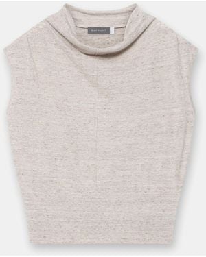Mint Velvet Linen Blend Sleeveless Knit Top - White