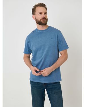 Saltwell Garment Dye Cotton Jersey Crew Neck T-Shirt - Blue