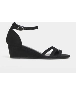 JD Williams Extra Wide Fit Wedge Two Part Heels - Black