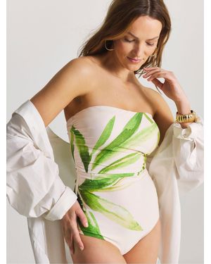 Simply Be Magisculpt Bandeau Swimsuit - Green
