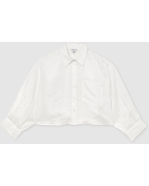 Reiss Linen Oversize Cropped Shirt - White