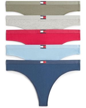 Tommy Hilfiger 5-Pack Heritage Logo Thongs - Pink