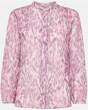 Whistles Leopard Print Pleat Detail Shirt - Pink