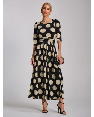 Jolie Moi Three Quarter Sleeve Jersey Maxi Dress - White