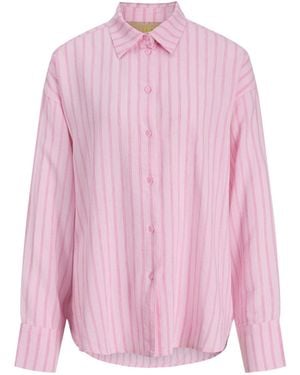 JJXX Linen Shirt With Pinstripe - Pink