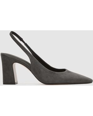 Reiss Lorena Leder-Halbschuhe Mit Fersenriemen - Weiß