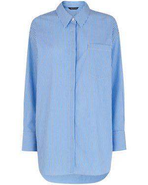 Whistles Oversized Stripe 100% Cotton Shirt - Blue