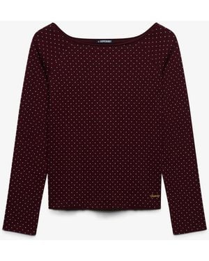 Superdry Bardot Off Shoulder Top - Red