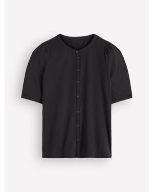 Boden Supersoft Short Puff Shirt - Schwarz