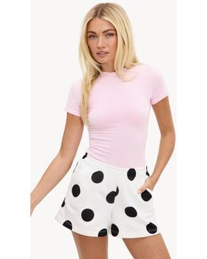 Loavies Never Look Back Shorts With Polka Dots - White