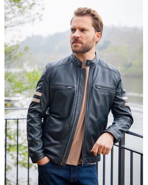 Lakeland Leather Charlie Ii Racer Jacket - Blue