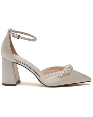 Rainbow Club Aurelia Ankle Strap Satin Shoes - White