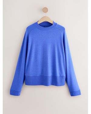 Next Cobalt Cozy Soft Touch Long Sleeve Crew Neck Sweater Top - Blue