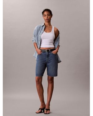 Calvin Klein Denim Bermuda Shorts - Blue