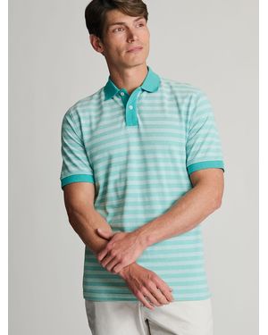 Brook Taverner Poloshirt Aus Baumwolle Mit Strukturierten Streifen - Blau