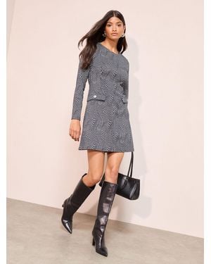 Friends Like These Long Sleeve Pocket Detail Cozy Mini Dress - Gray